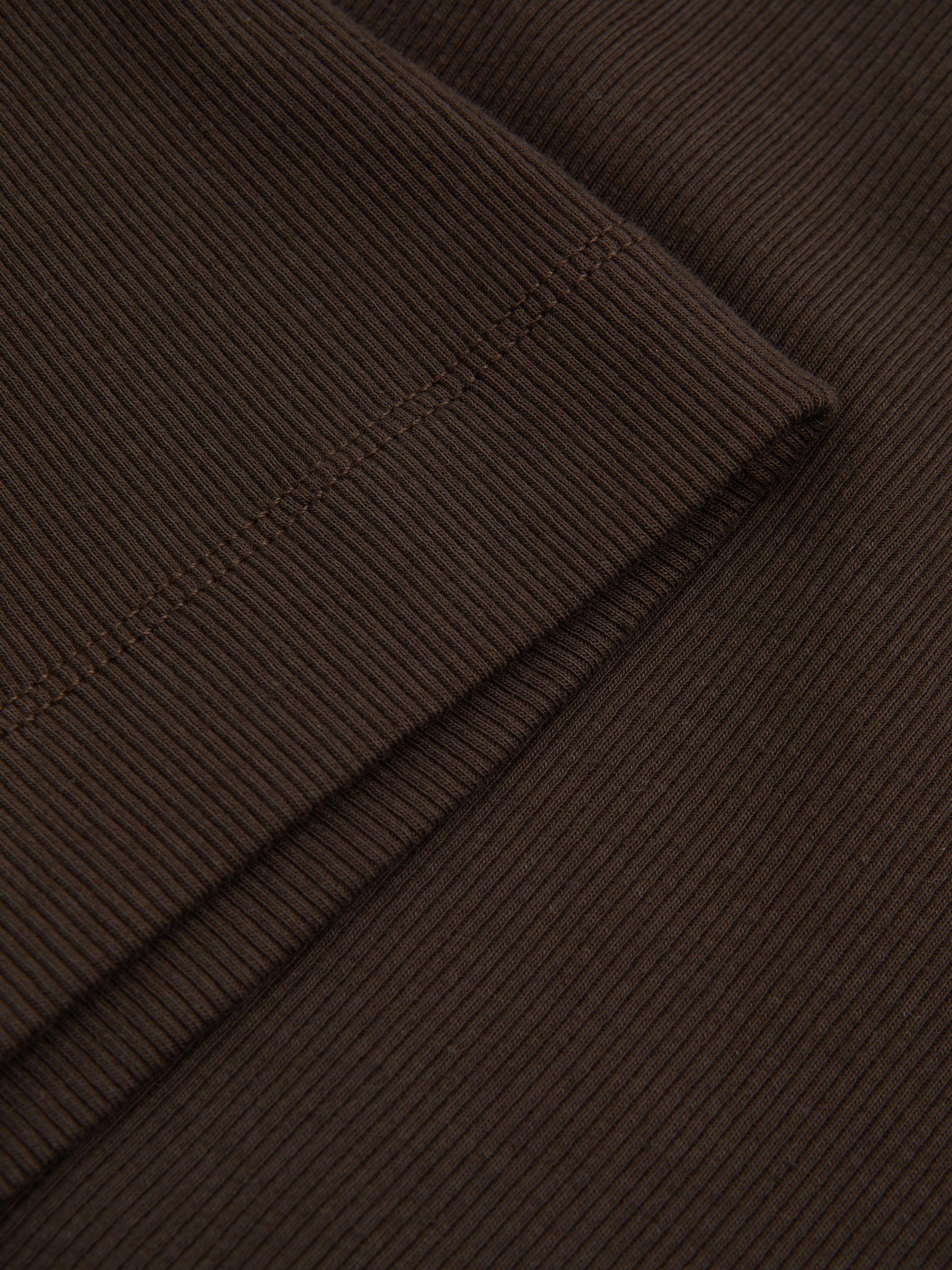 Cotton Blend One-Shoulder Top in Chocolate Product Image