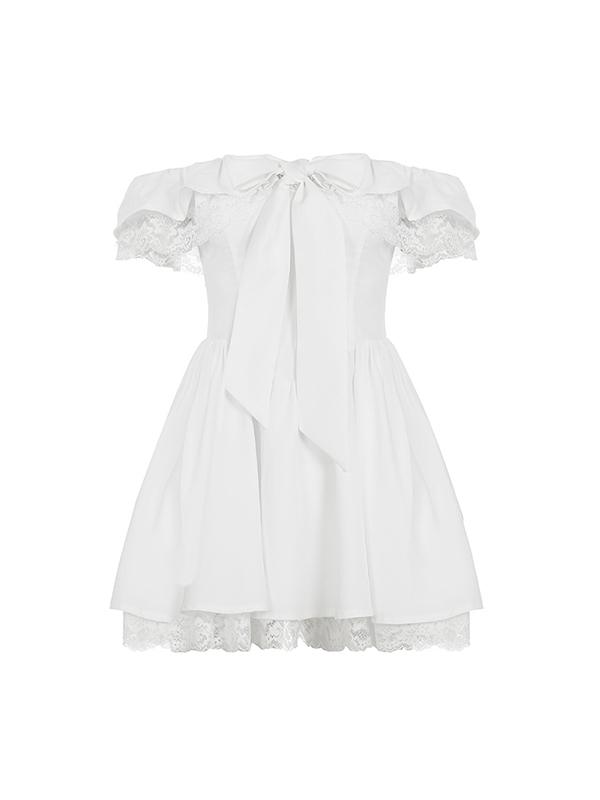 French Romantic Holiday Style Mini Dress Product Image