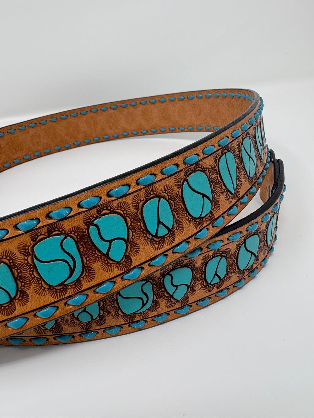 American Darling Tooled Turquoise Purse Strap Product Image