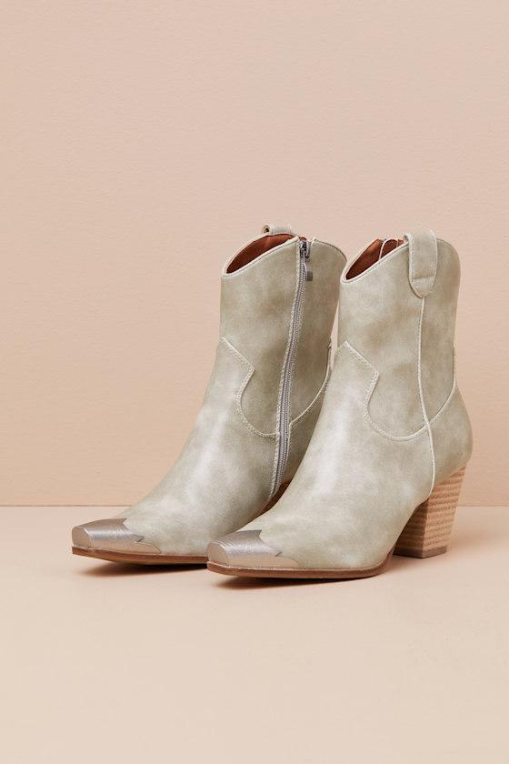 Naiya Green Western Ankle Boots Product Image