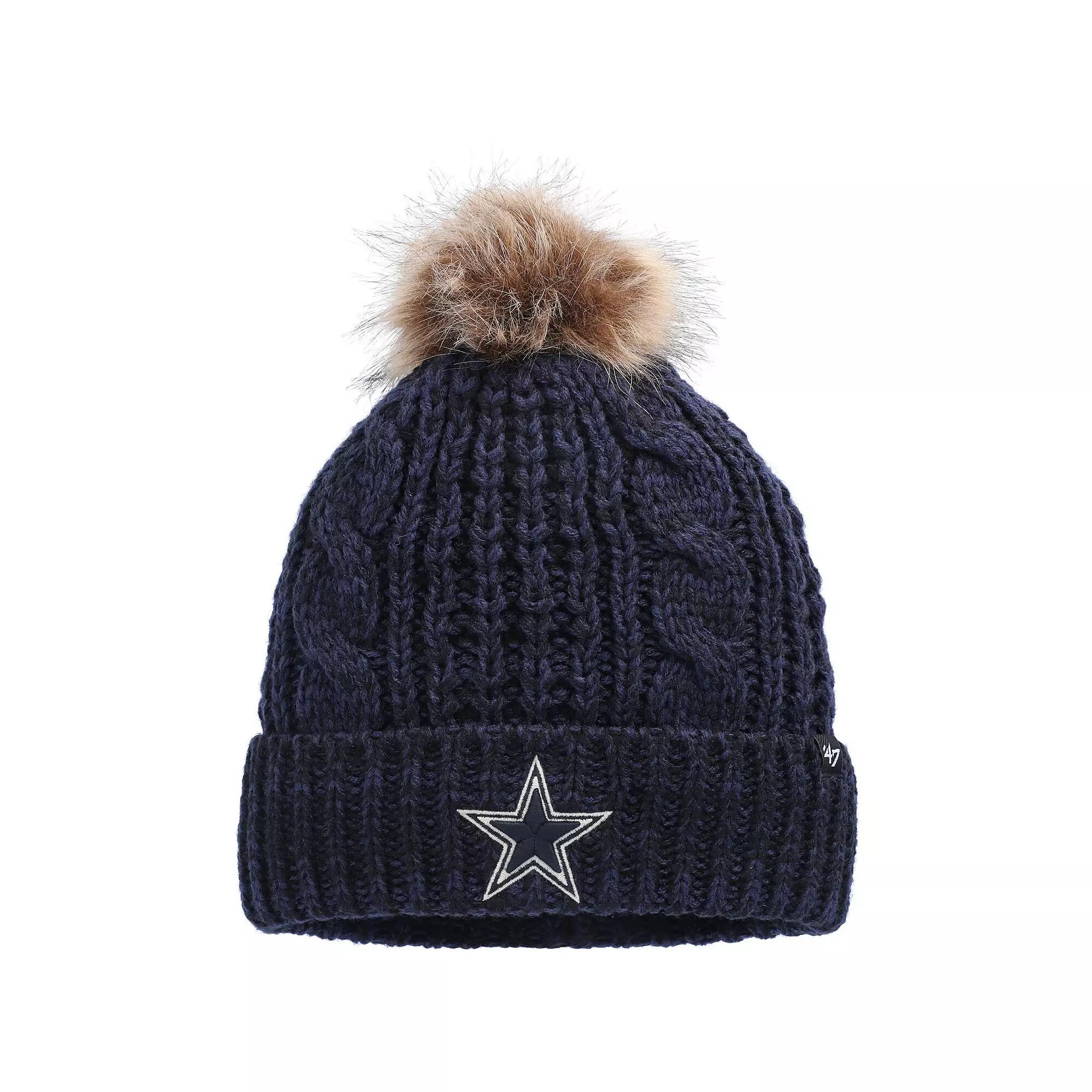 Women's '47 Navy Dallas Cowboys Meeko Cuffed Knit Hat with Pom, Blue Product Image