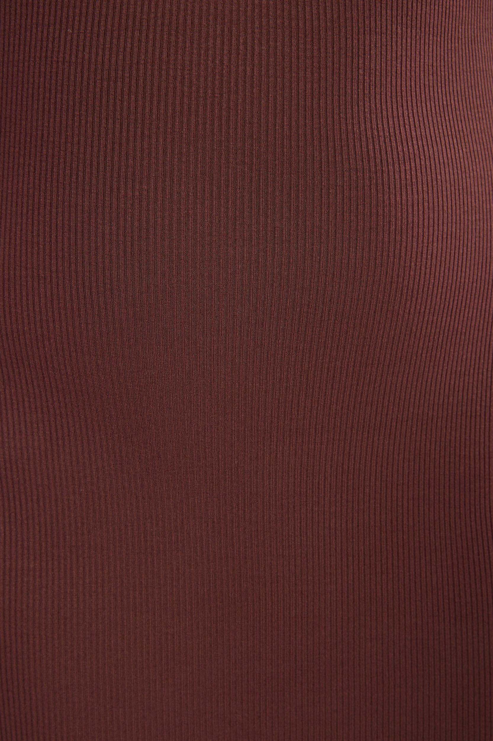 Ribbed Modal Long Sleeve Maxi Dress in Chocolate Product Image