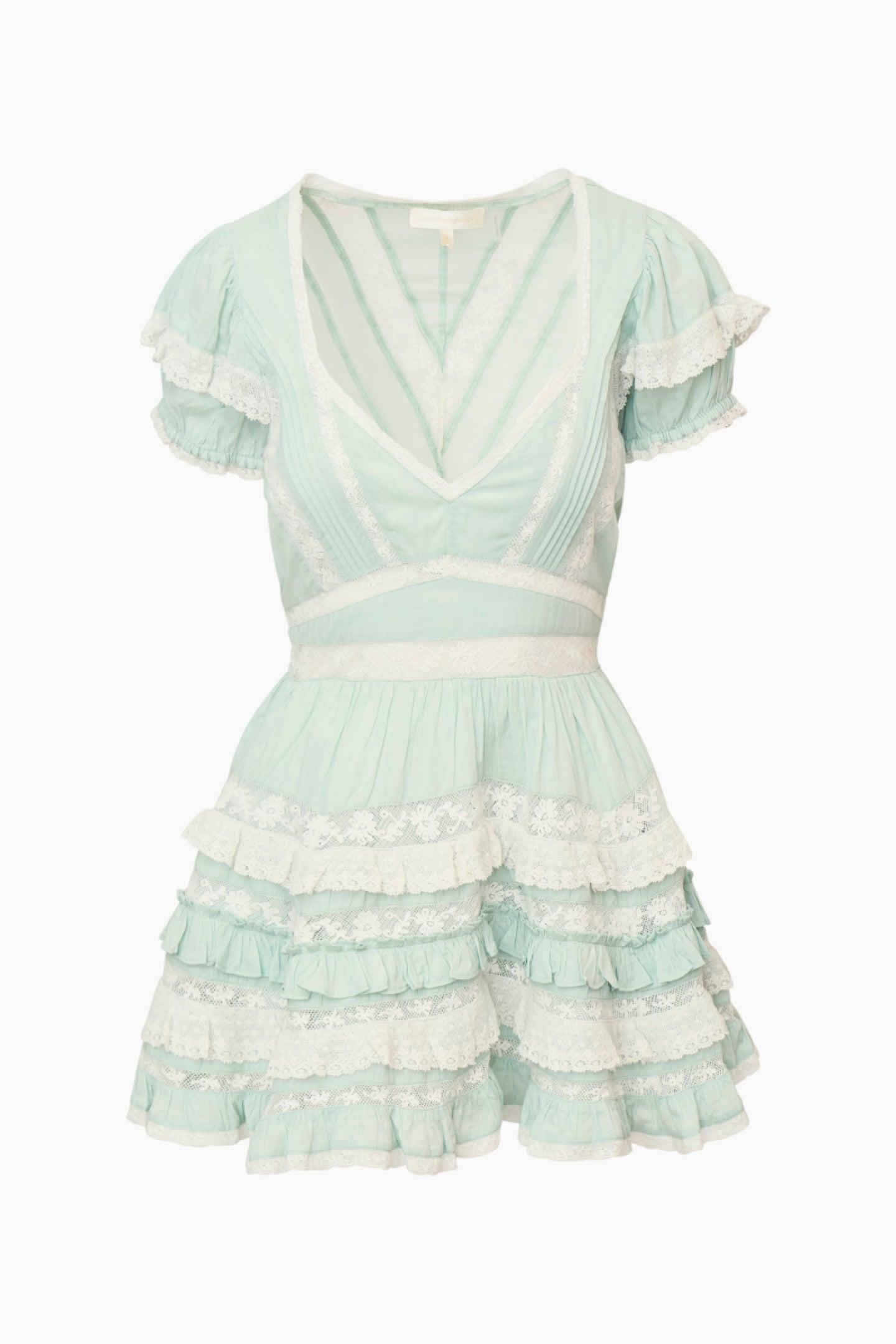 Nivara Lace Ruffle Mini Dress Product Image