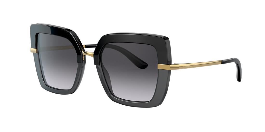 DOLCE & GABBANA Womens Black Dg4373 Square-frame Acetate Sunglasses In Light Grey Gradient Black Product Image