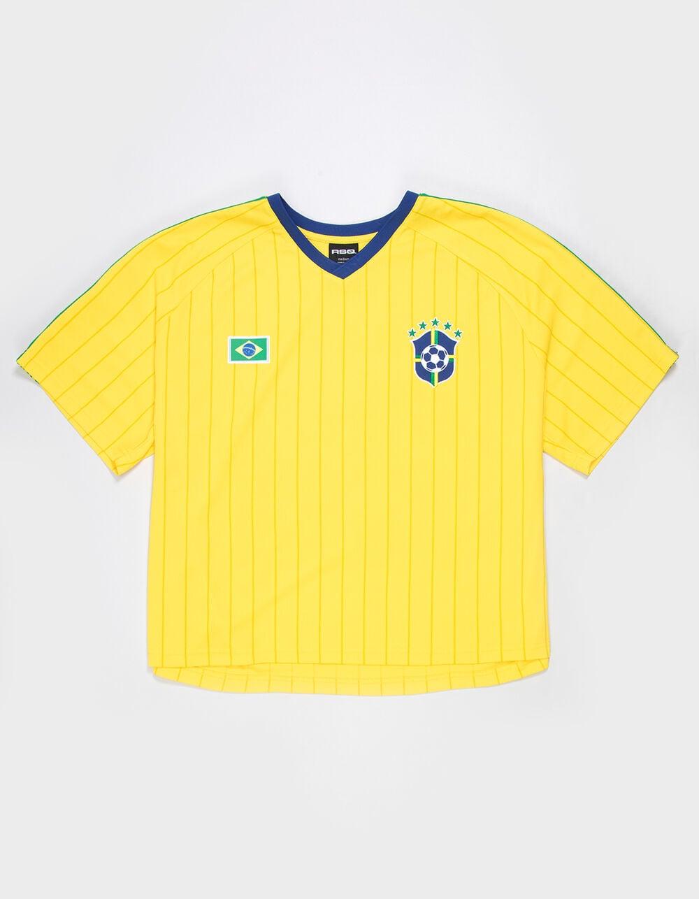 RSQ Mens Brazil Baggy Crop Soccer Jersey - YELLOW Product Image