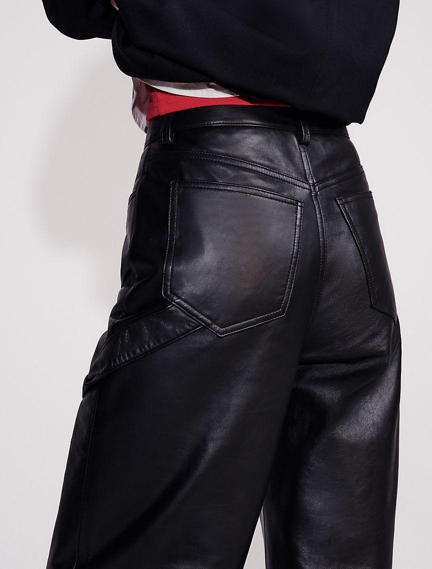 Leather Wide Leg Cargo Pants Product Image