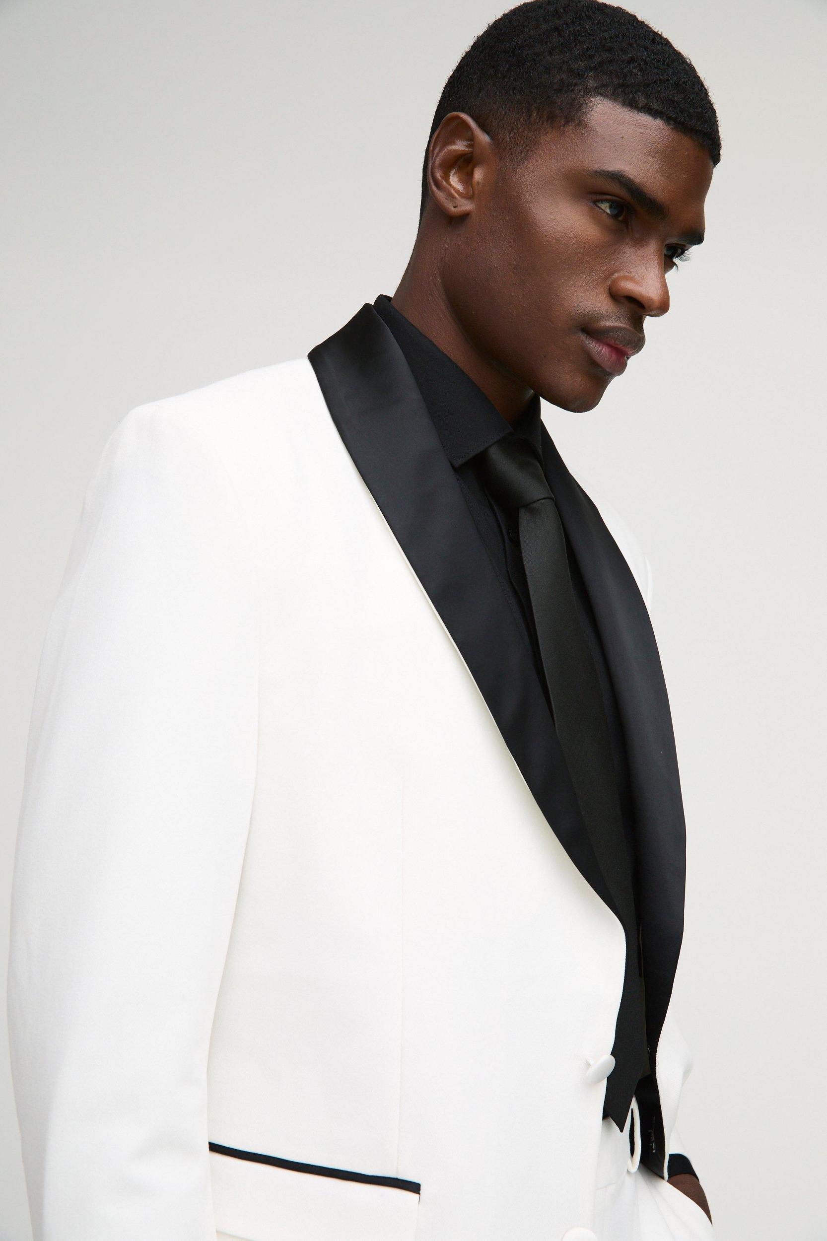 Straight Fit Shawl Collar Blazer | boohooMAN USA Product Image