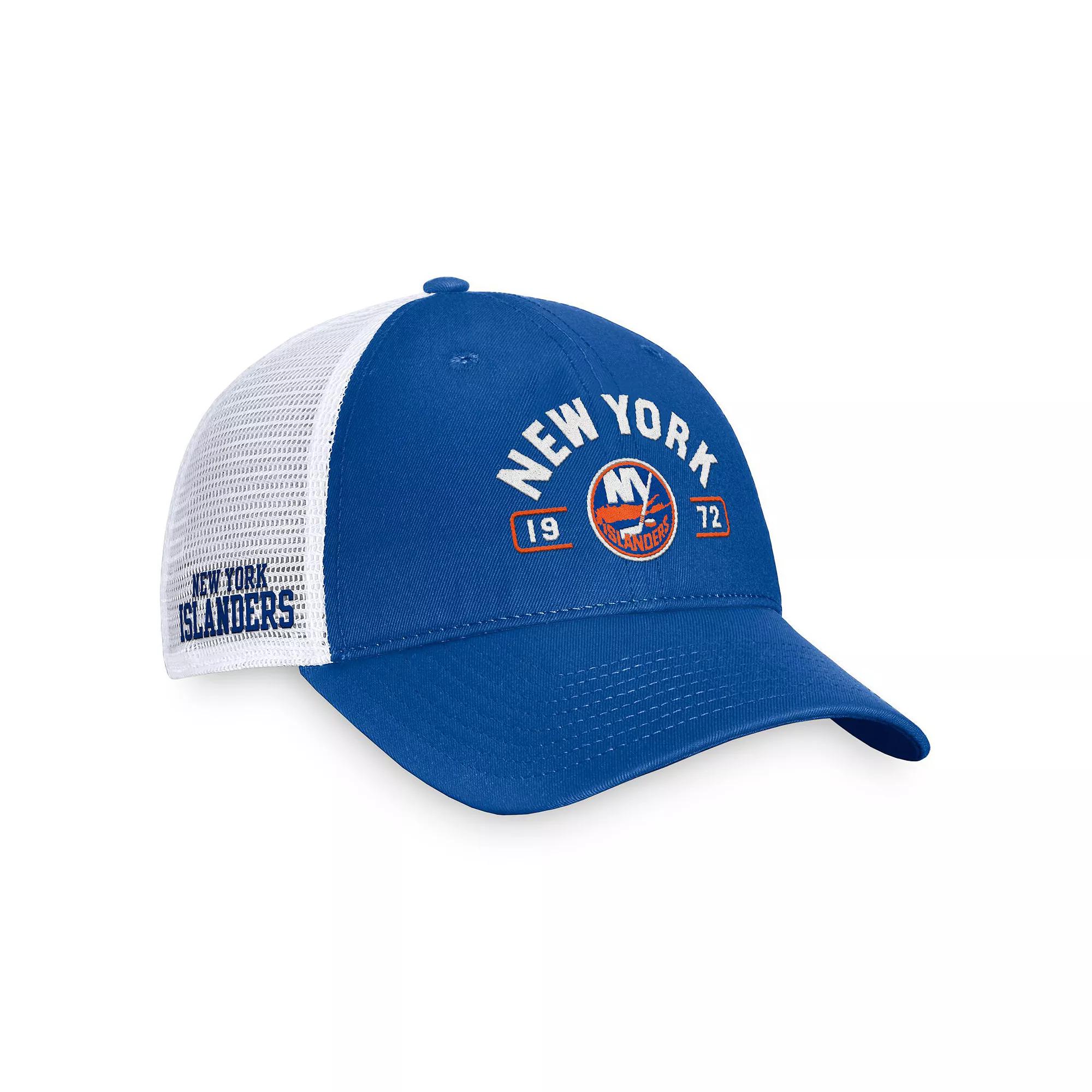 Men's Fanatics Royal/White New York Islanders Free Kick Trucker Adjustable Hat, Isl Blue Product Image