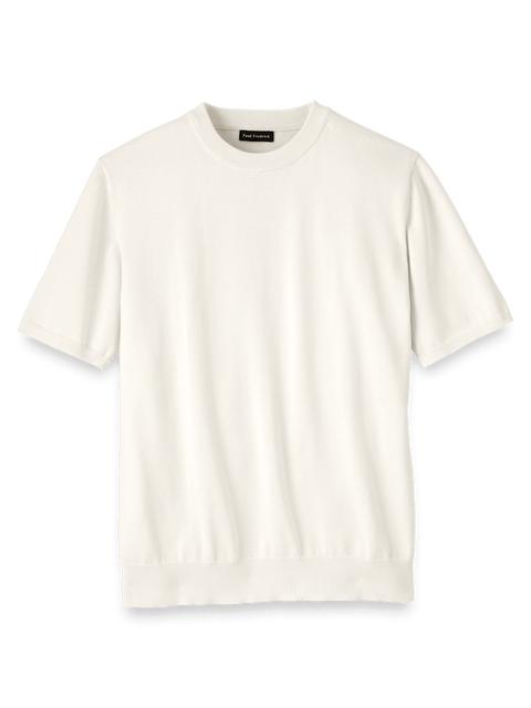 Supima Cotton Crew Neck Sweater - Off White Product Image