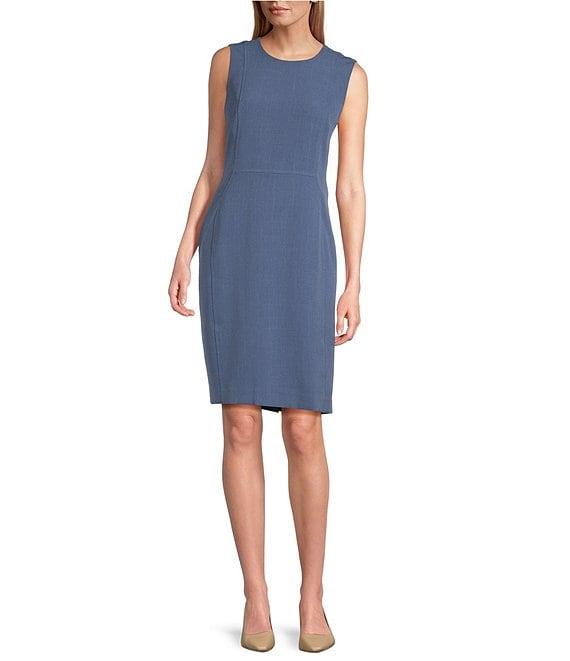 Kasper Stretch Crepe Princess Seam Sheath Dress Product Image