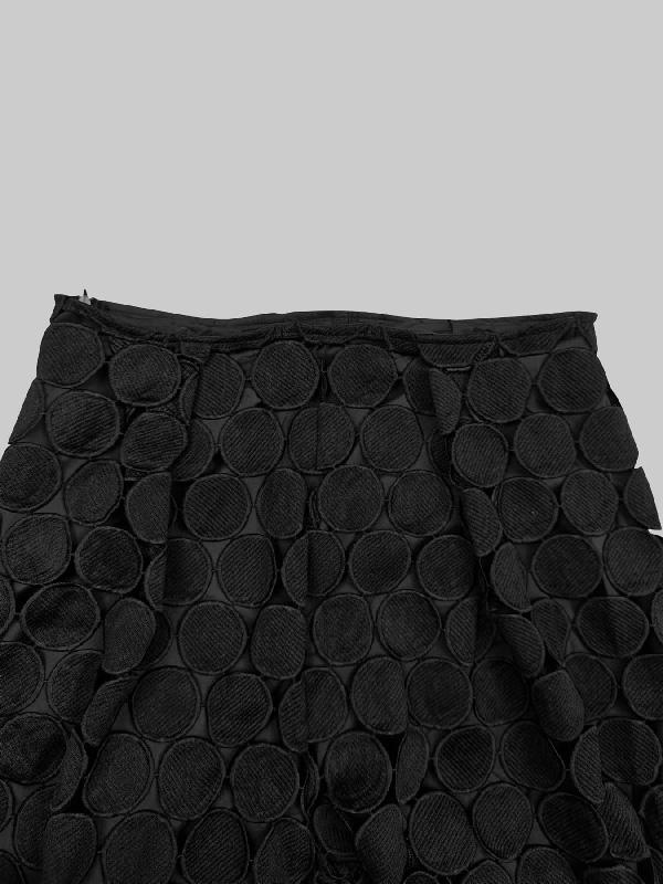 High Waisted Wide Leg Hollow Polka Dot Solid Color Pants Trousers Product Image