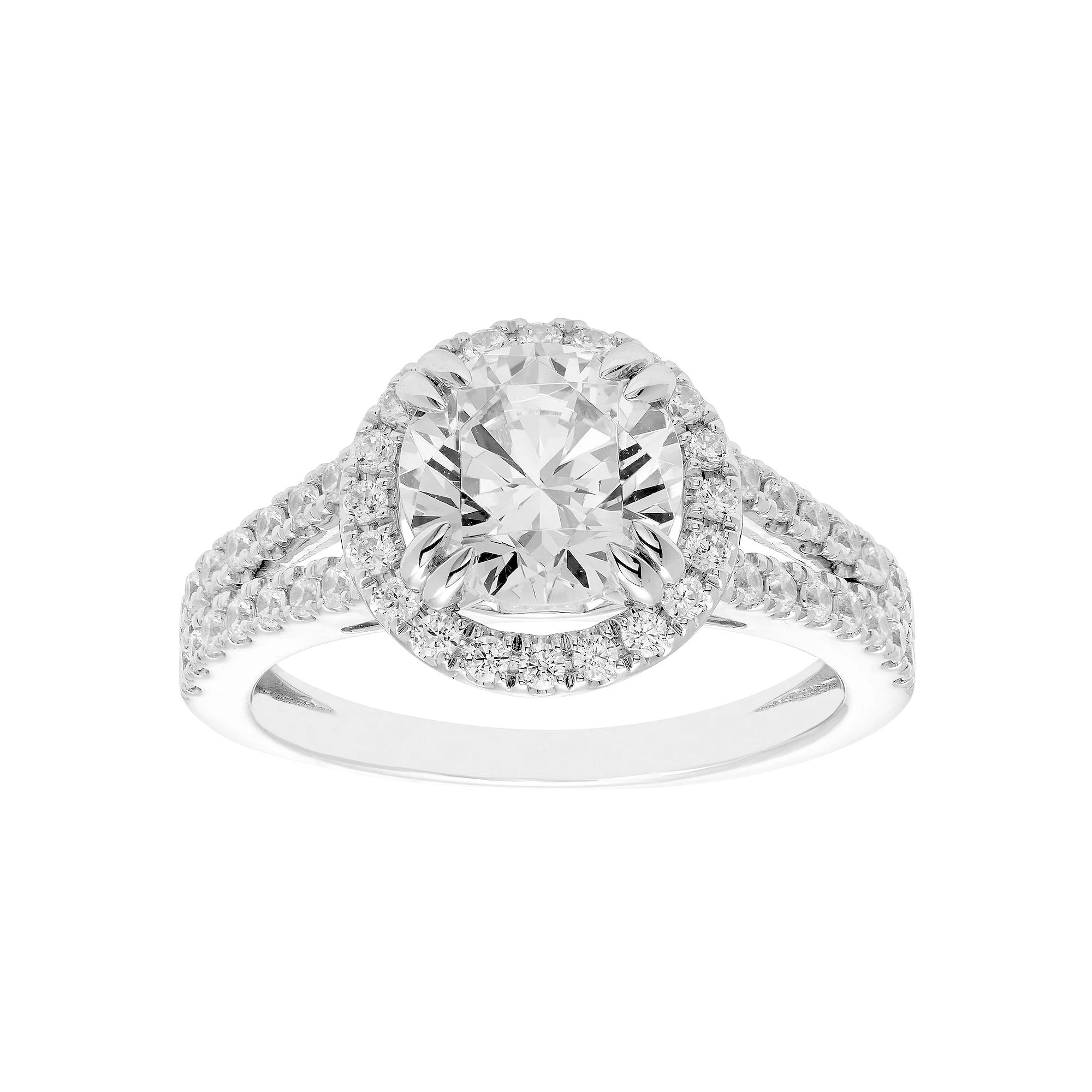 Evergreen Diamonds 14k White Gold 2 1/2 Carat T.W. IGL Certified Round Lab-Grown Diamond Engagement Ring, Womens 14k Whgold Product Image