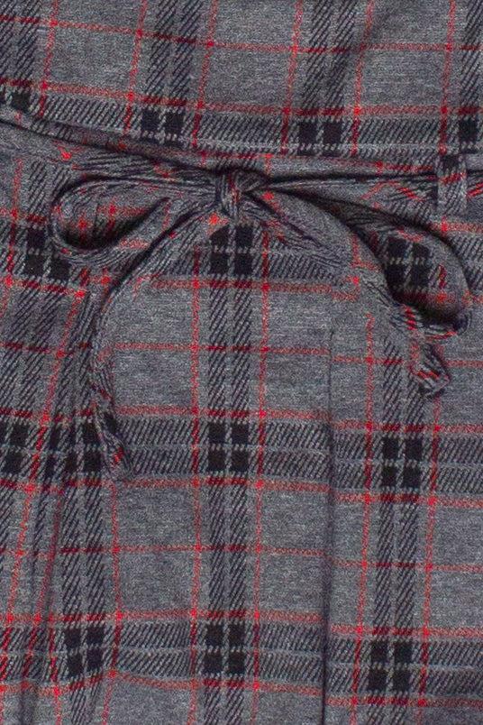 Tie Belt Plaid Mini Skort Product Image