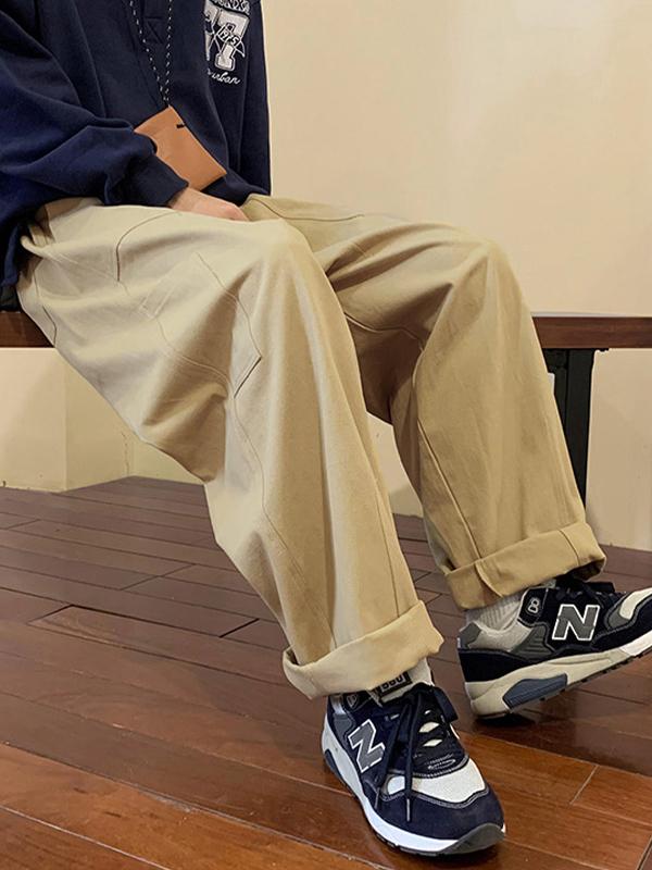 Men's Solid Color Skater Leg Pants Product Image