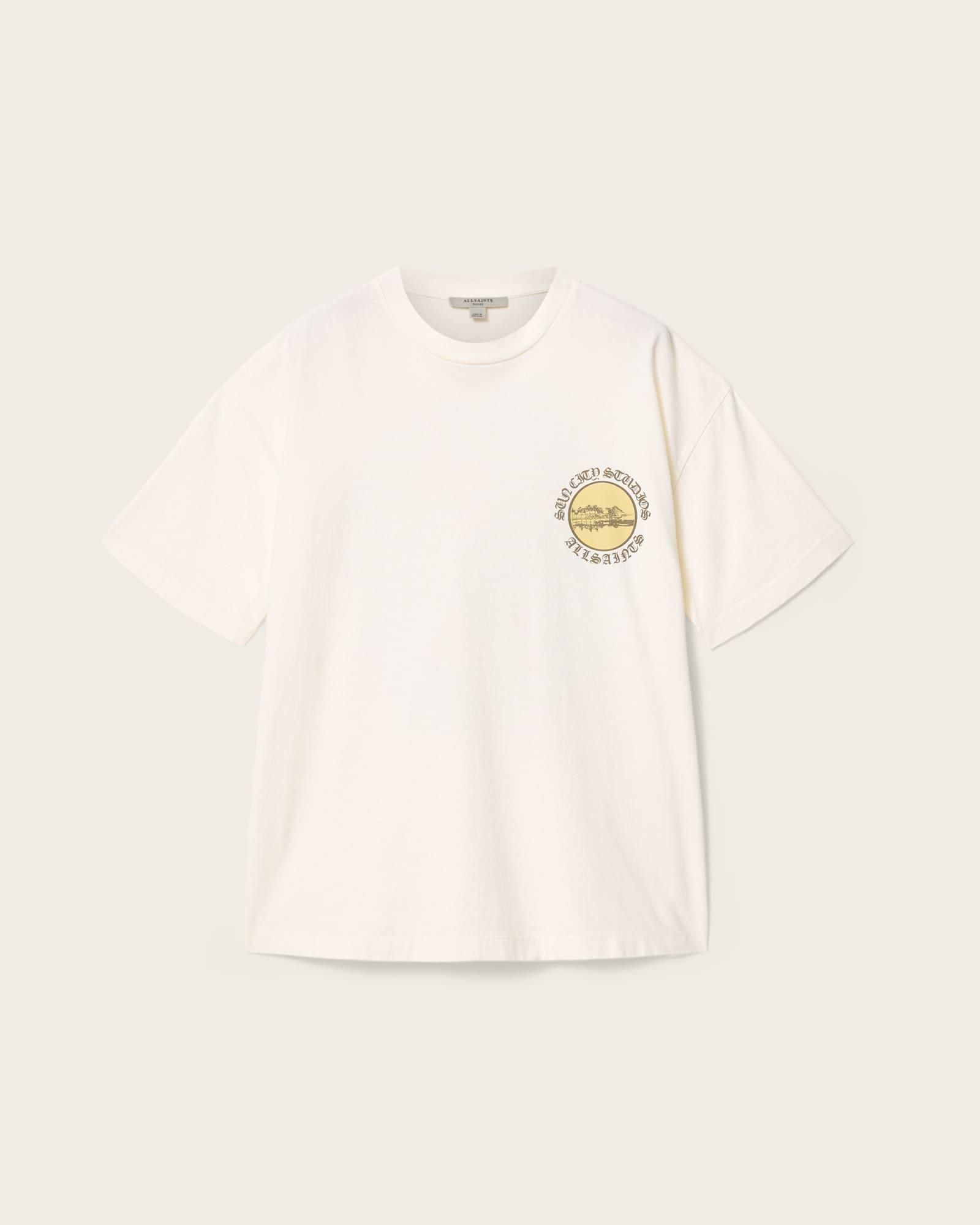 Sun City Etta Oversized Graphic T-Shirt EGRET WHITE | ALLSAINTS US Product Image