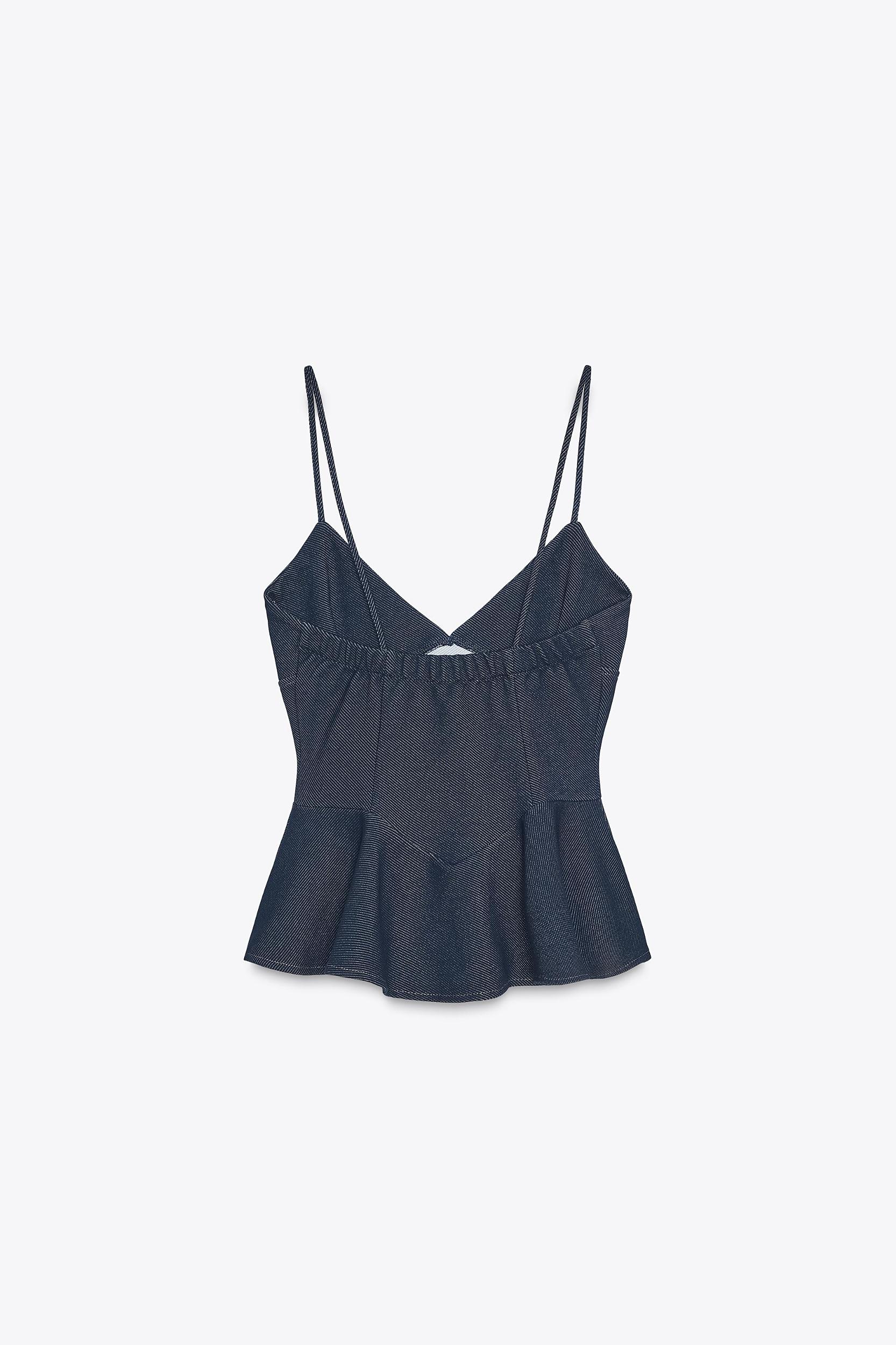 TWILL PEPLUM TOP Product Image