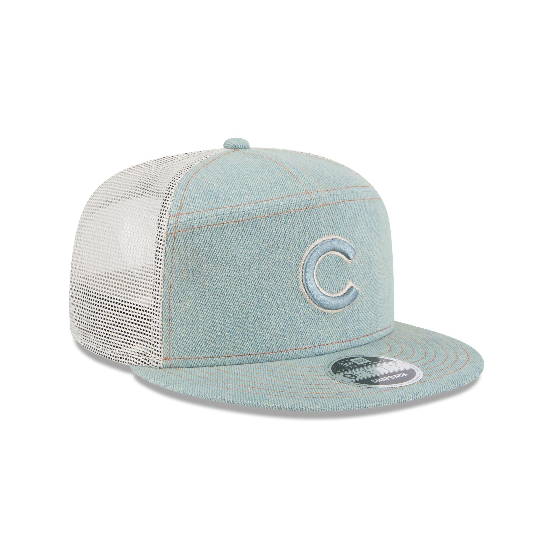 Chicago Cubs Denim Split Panel 9FIFTY Trucker Hat Male Product Image