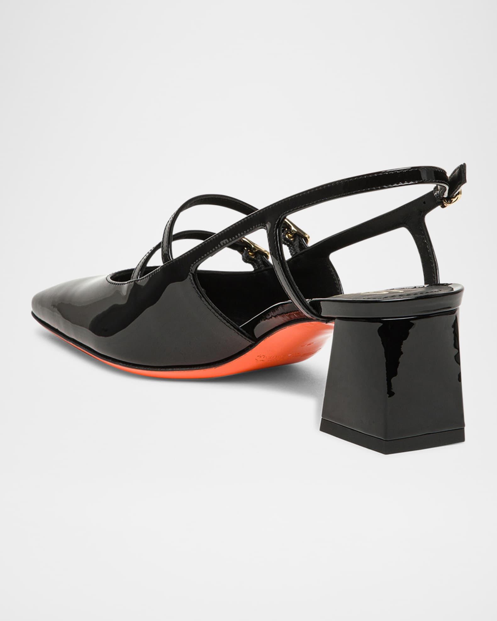 Aurora Buckle Ankle-Strap Patent Leather Pumps Product Image