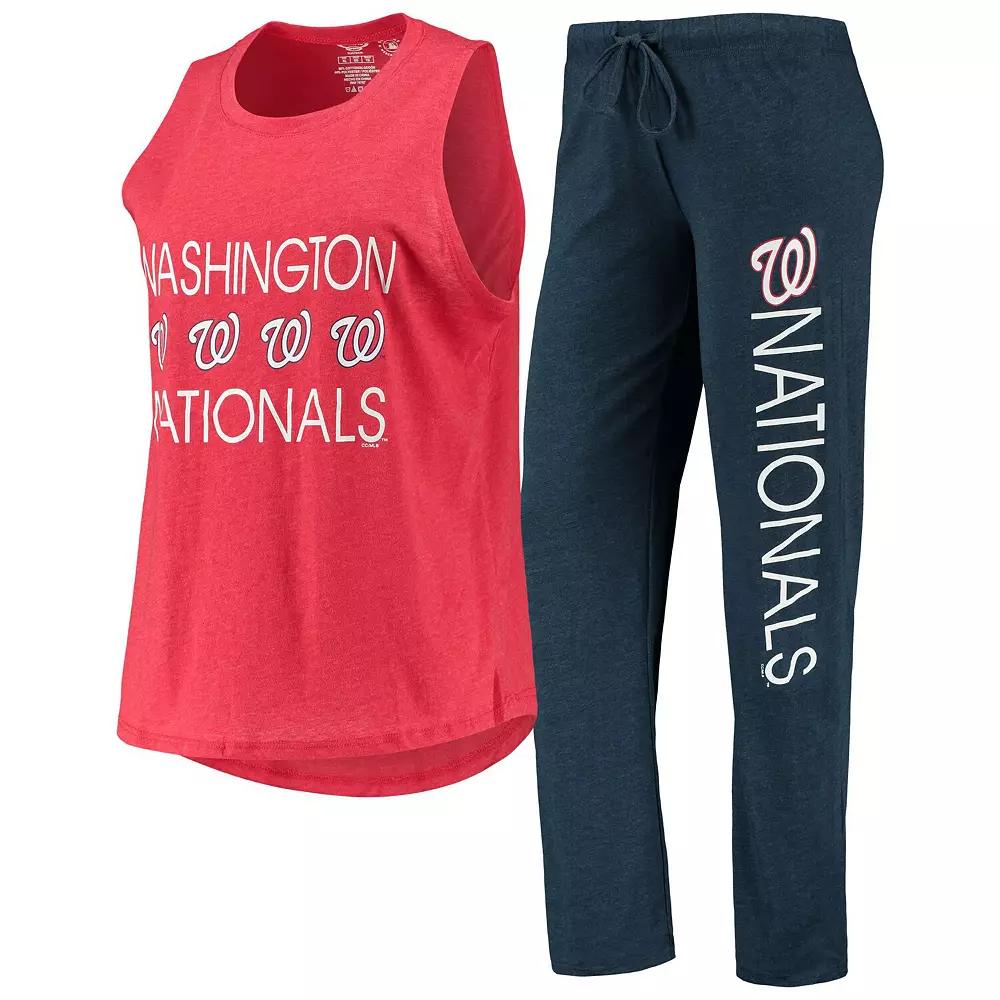 Women's Concepts Sport Navy/Red Washington Nationals Meter Muscle Tank Top & Pants Sleep Set,  Product Image