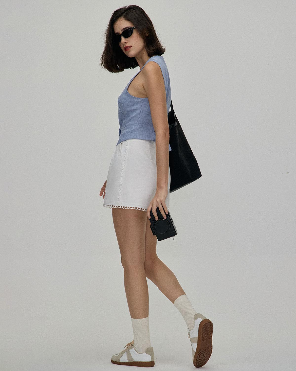 The Blue V-Neck Button Vest Product Image