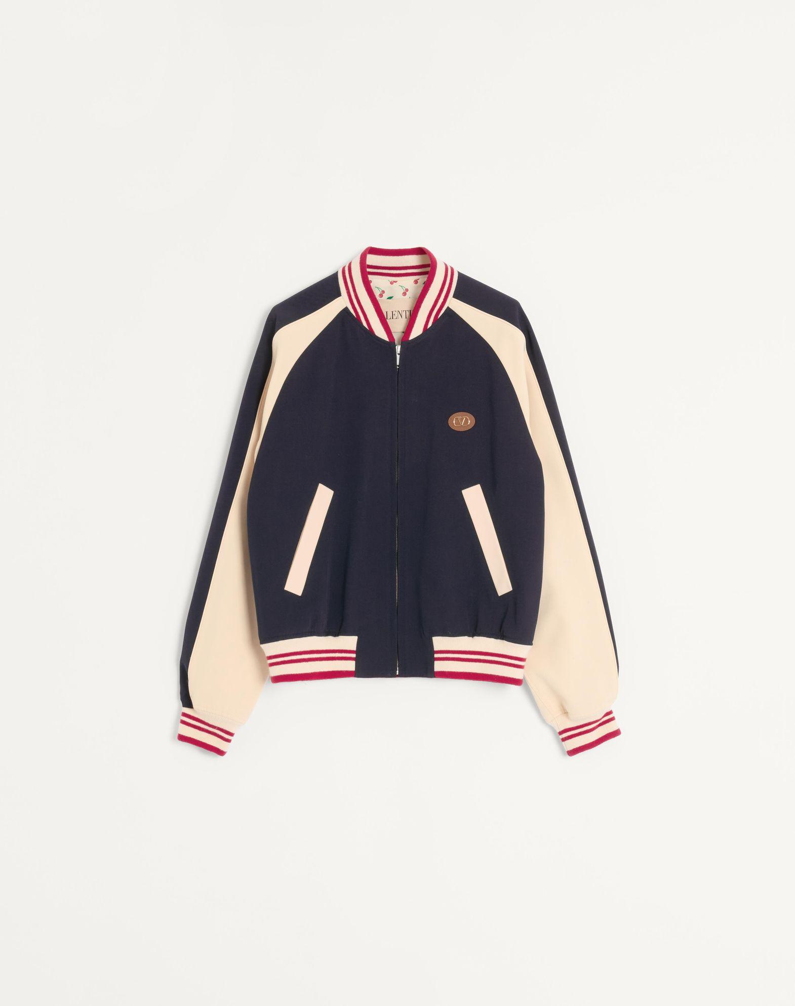 Wool And Cotton Bomber Jacket With Vlogo And Le Chat De La Maison Patch Product Image