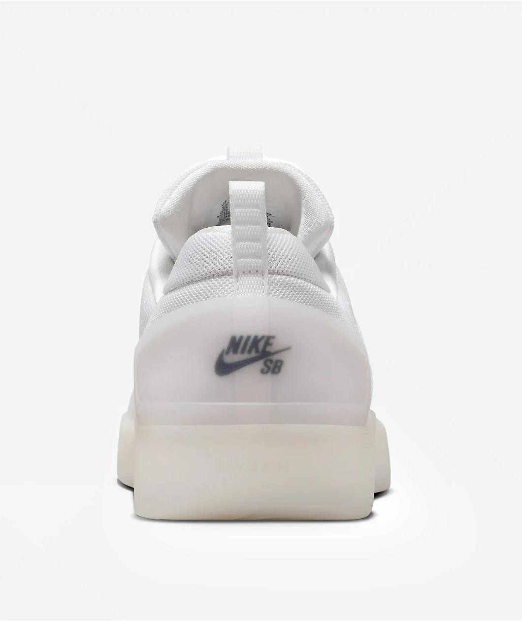 Nike SB Zoom Nyjah 4 White & Black Skate Shoes Product Image