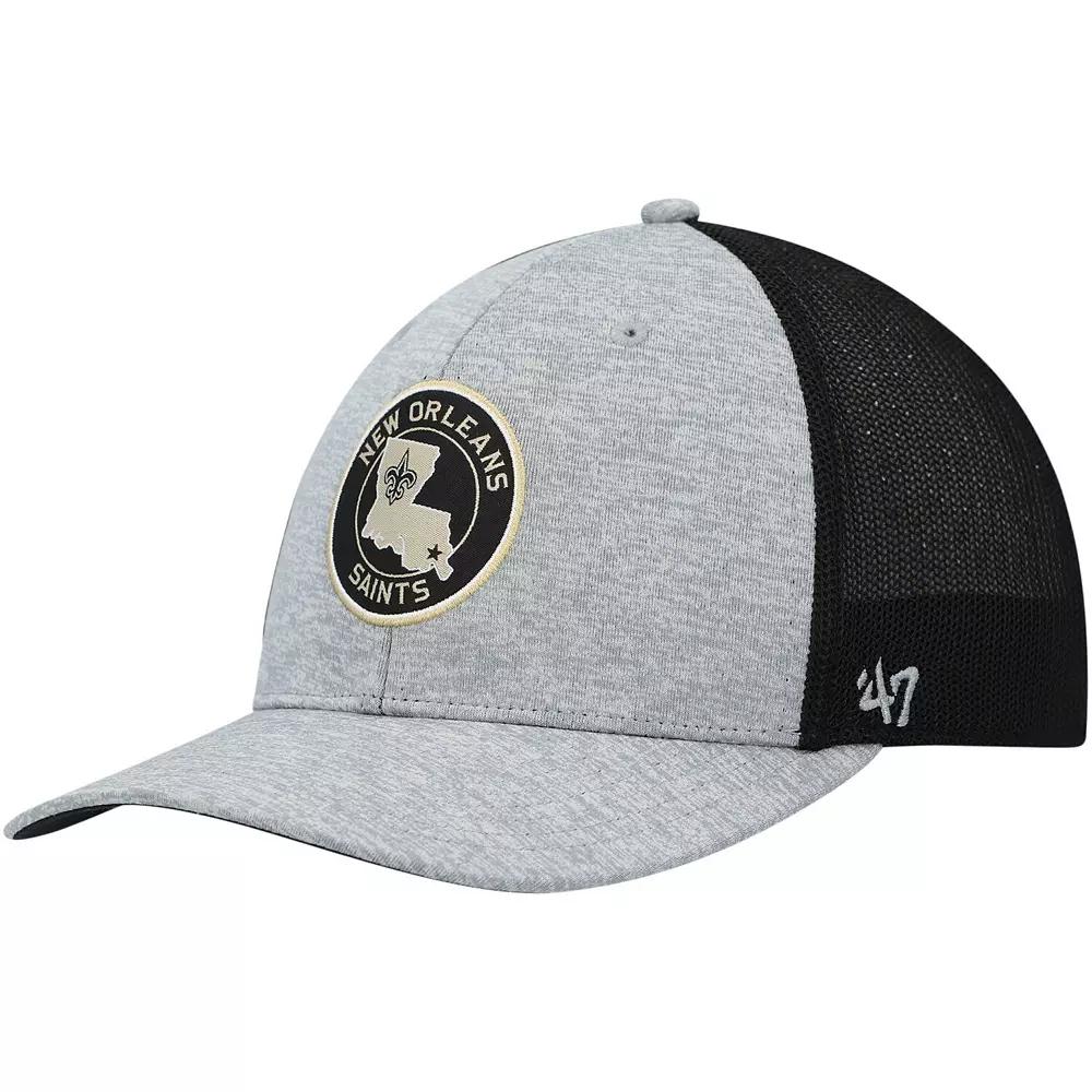 Men's '47 Heathered Gray/Black New Orleans Saints Motivator Flex Hat, Size: Medium/Large, Grey Product Image