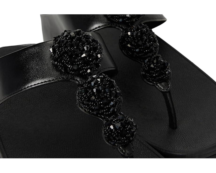 Lulu Beaded-chain Leather Toe-post Sandals Product Image