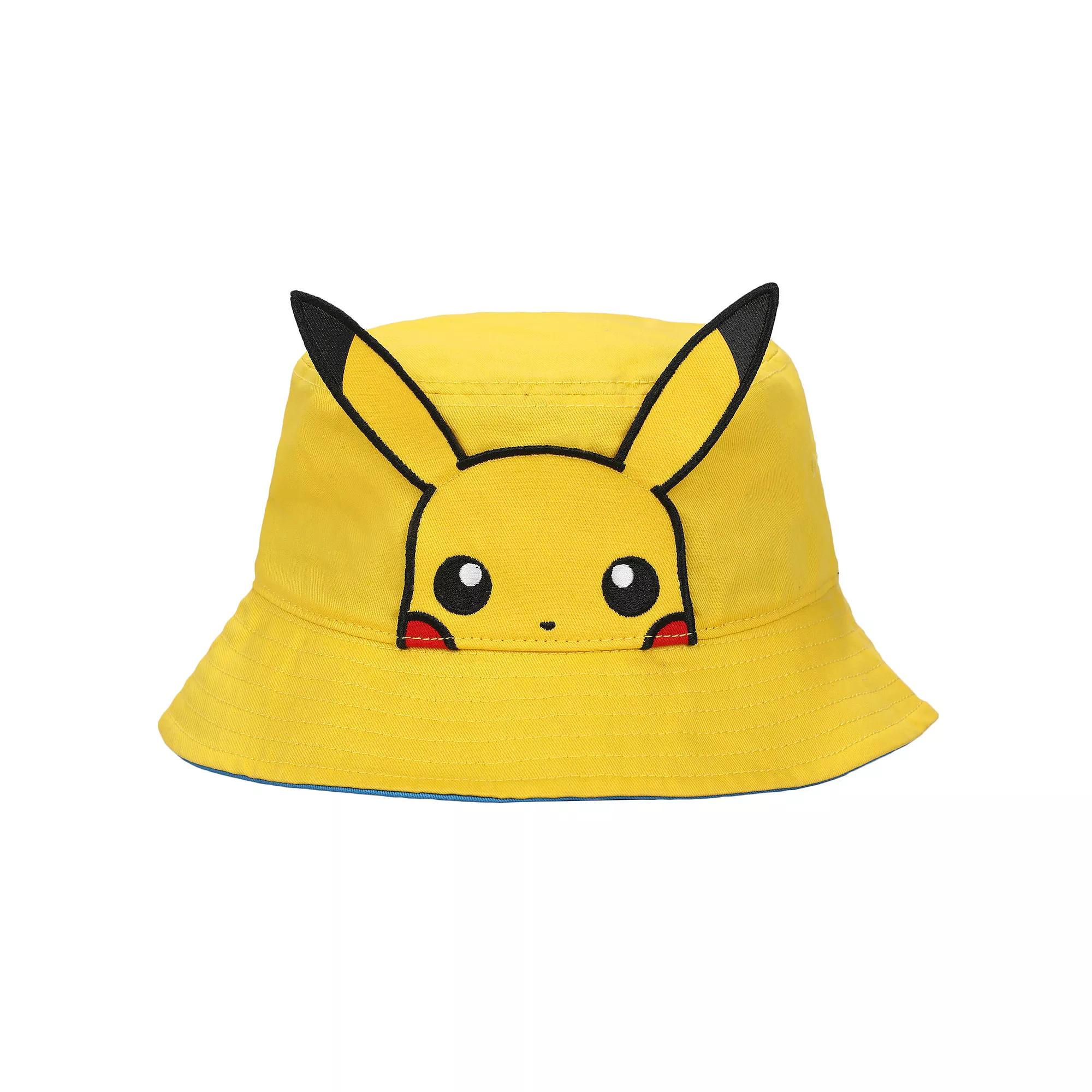 Men's Pokemon Pikachu Big Face Bucket Hat, Yellow Product Image
