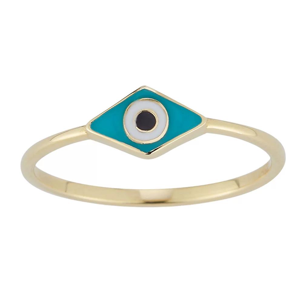 LUMINOR GOLD 14k Gold Evil Eye Stackable Ring, Women's, Size: 8, Yellow Product Image