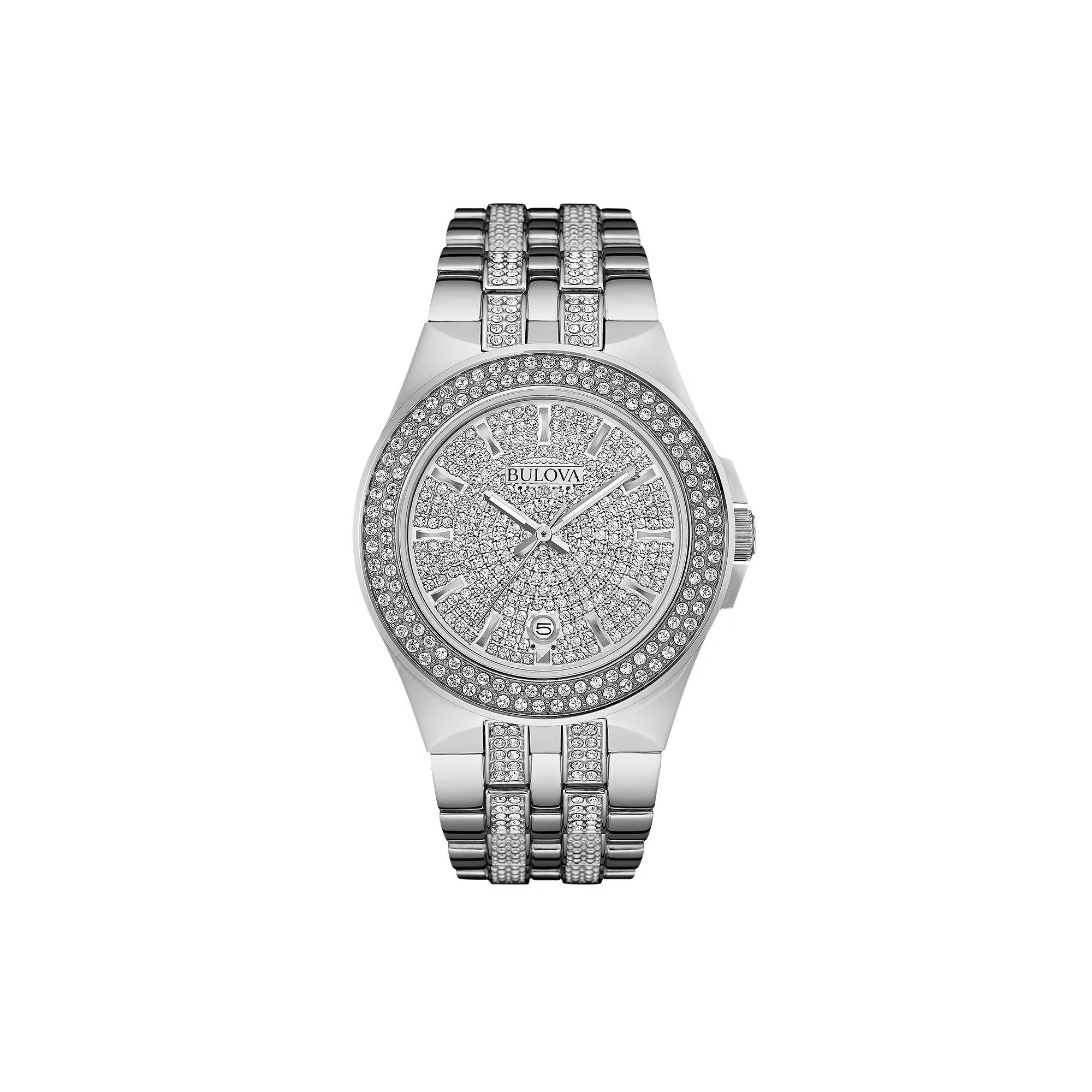 Bulova Mens Crystal Stainless Steel Watch - 96B235, Multicolor Product Image