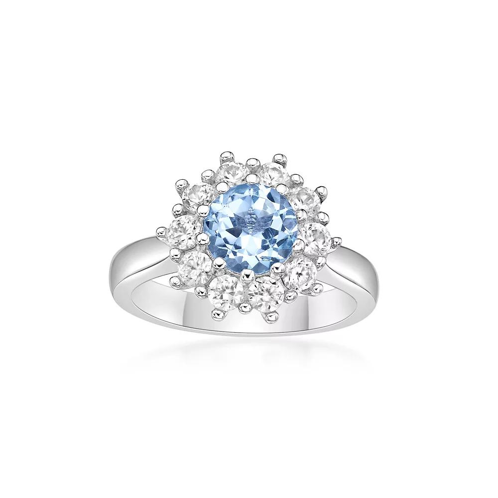 Gemminded Sterling Silver ISQA Blue Topaz & Lab-Created White Sapphire Ring, Women's,  Product Image