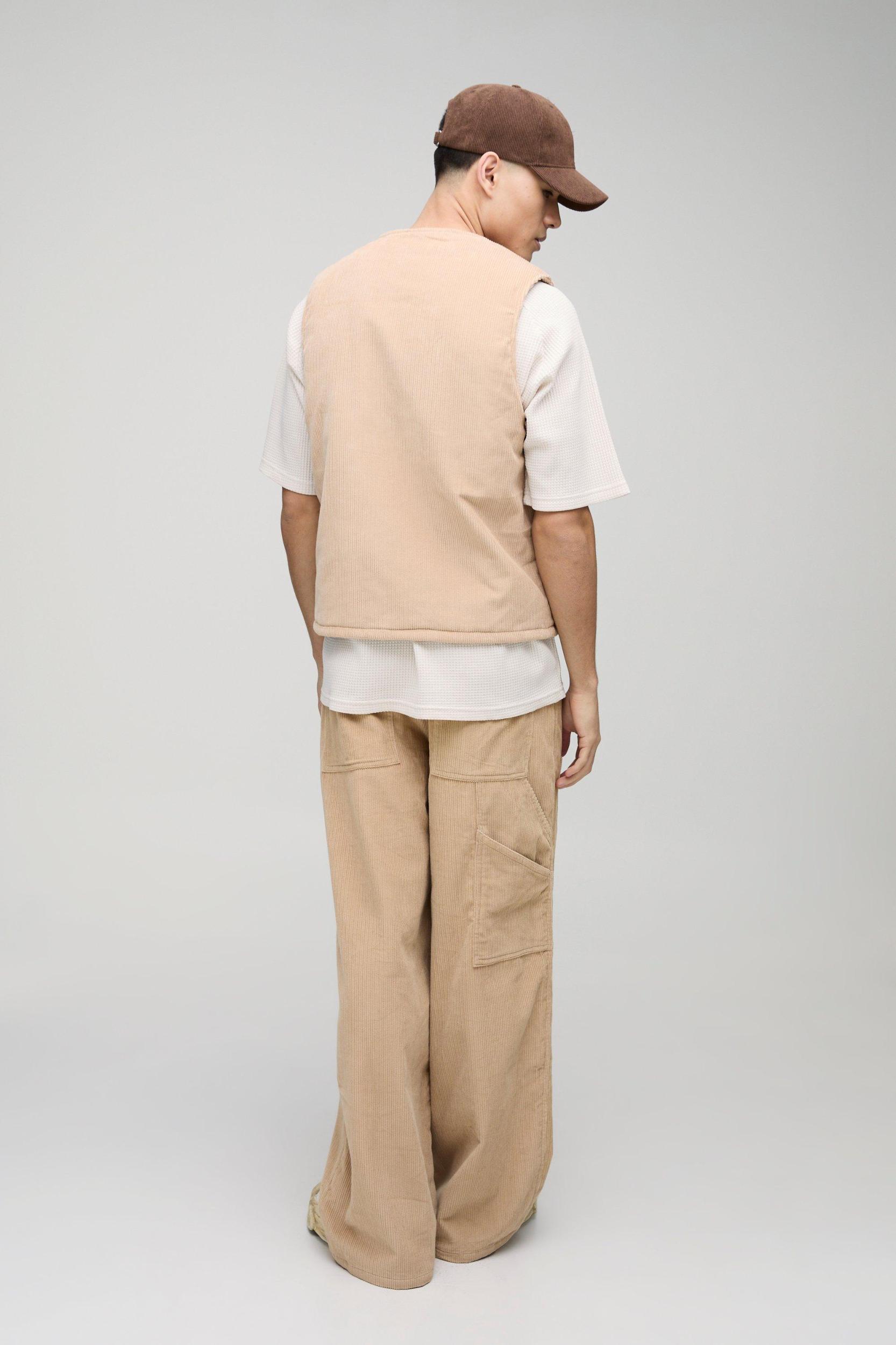 Oversized Boxy Corduroy Undershirt | boohooMAN USA Product Image