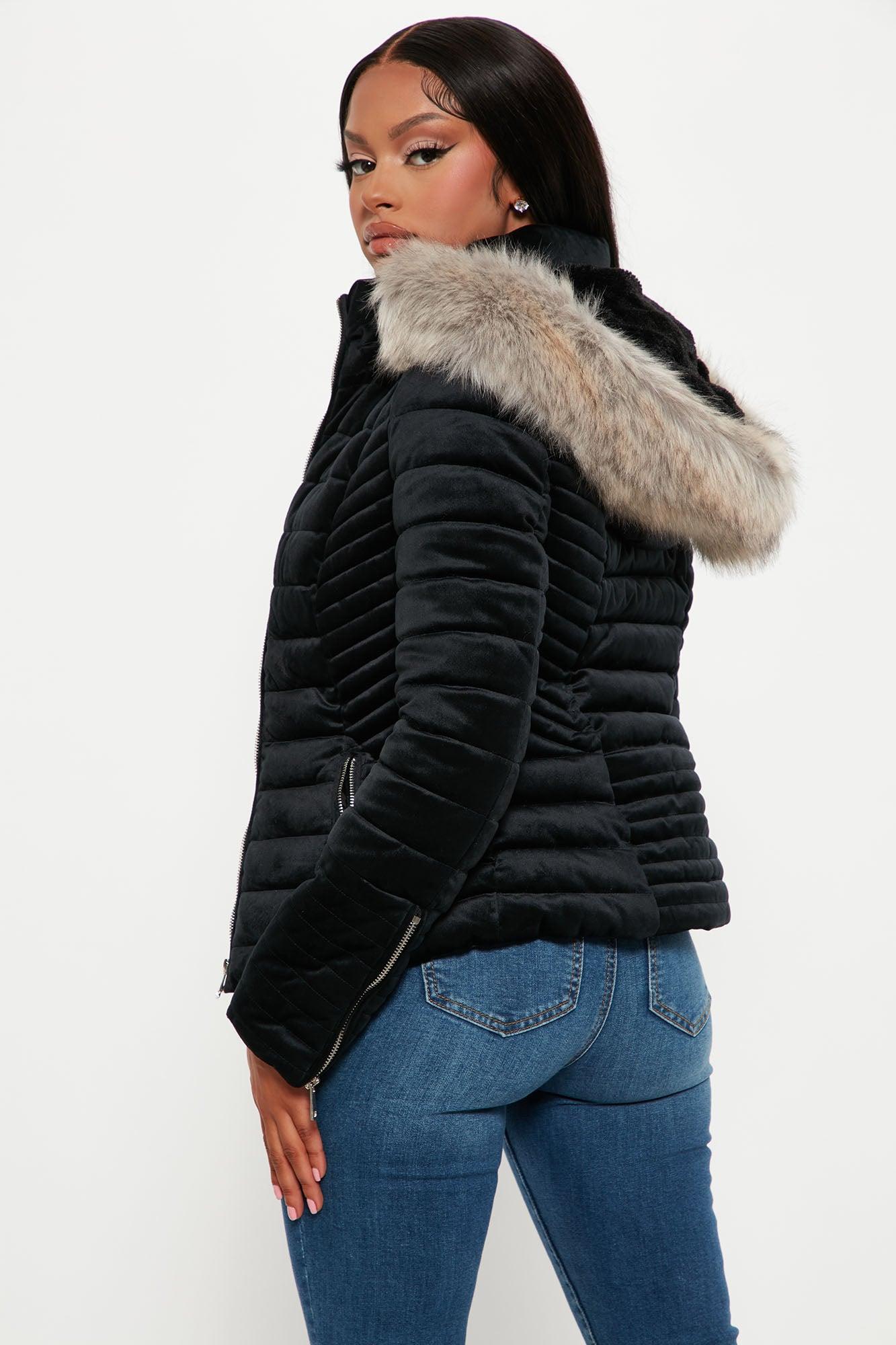 Always Ready Velvet Puffer Jacket - Black Product Image
