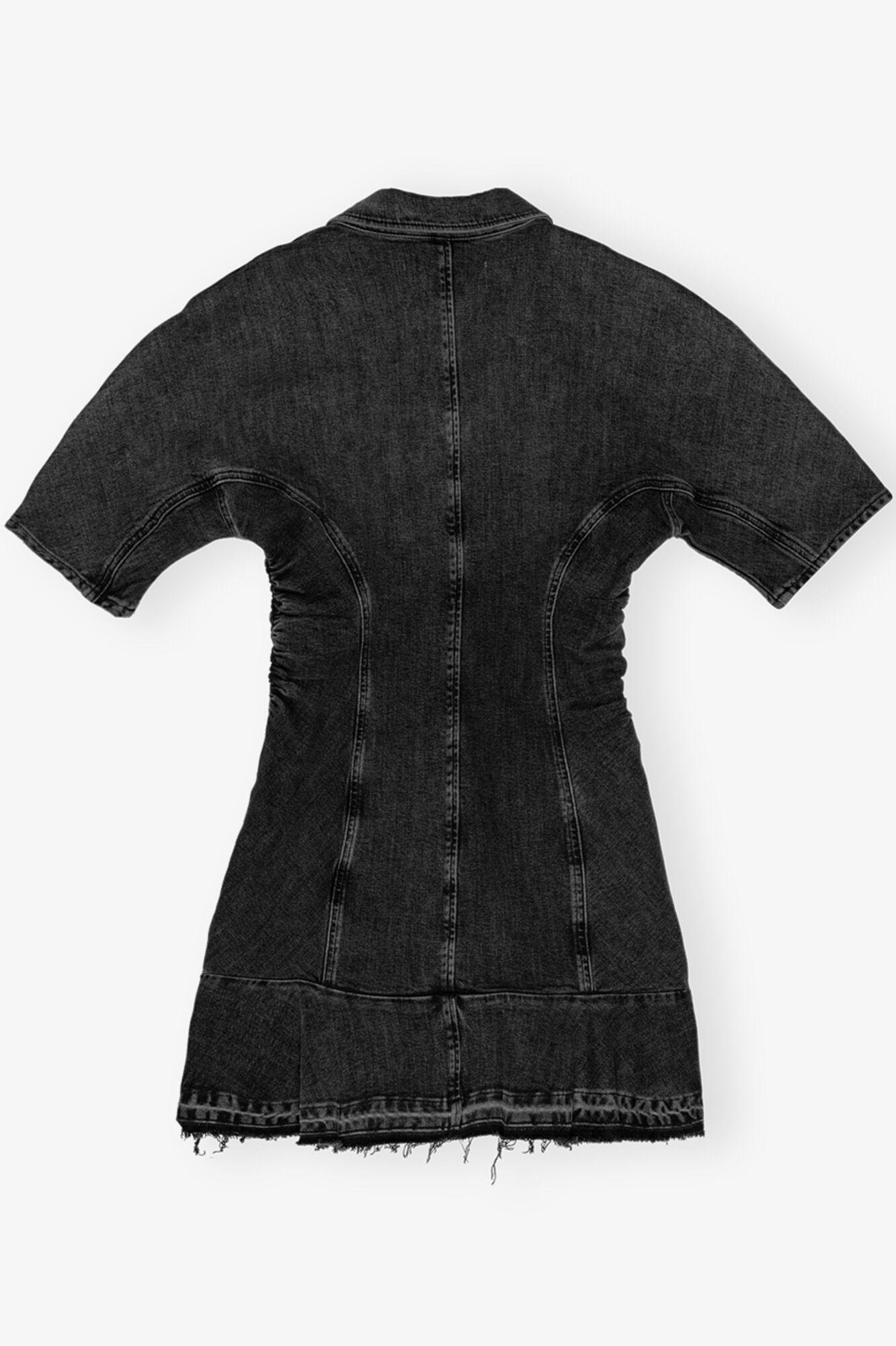 Washed Black Denim Mini Dress Product Image