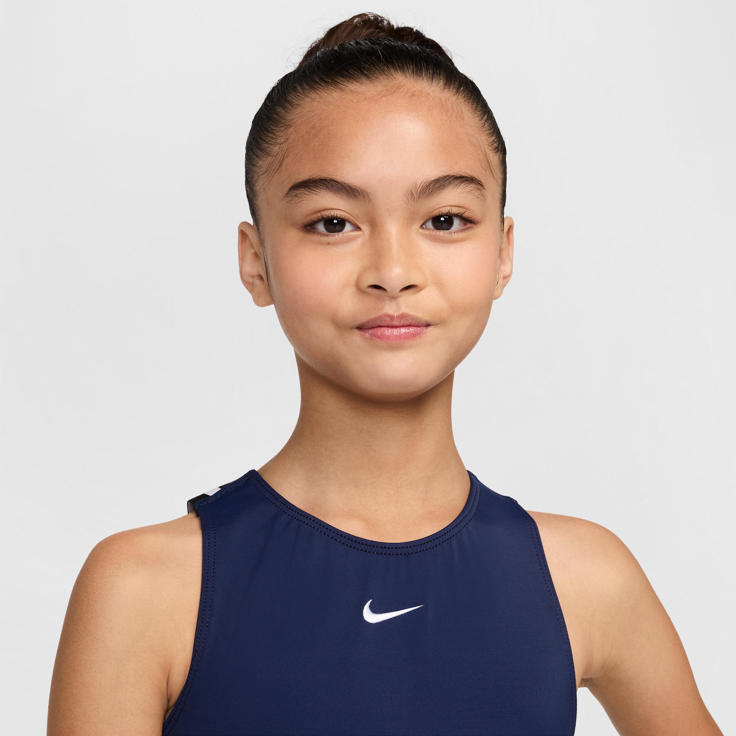 Nike Womens Gymnastics Navy Strappy Performance Leotard | NKA020-116 Product Image