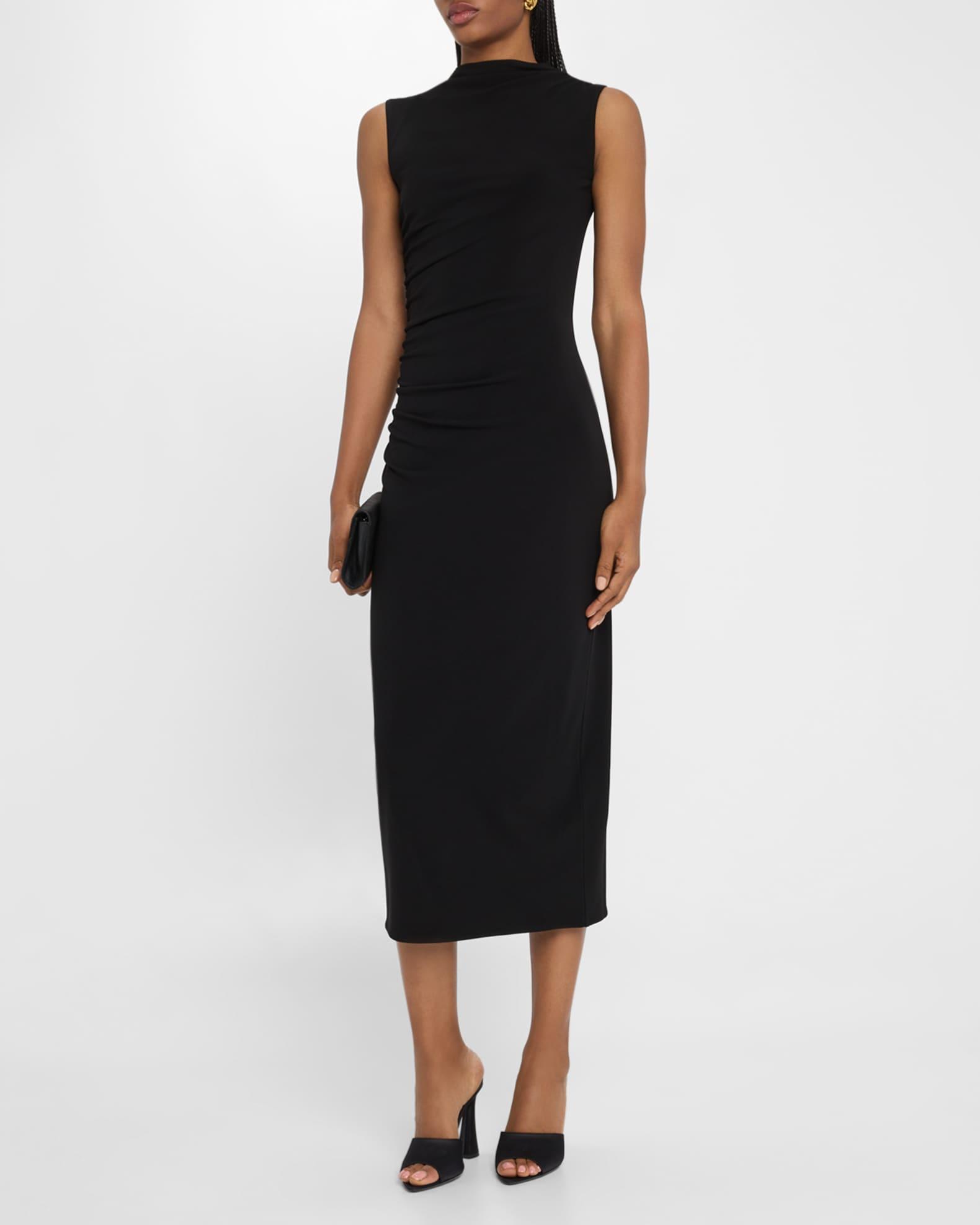 Nef Ruched Mock-Neck Midi Dress Product Image