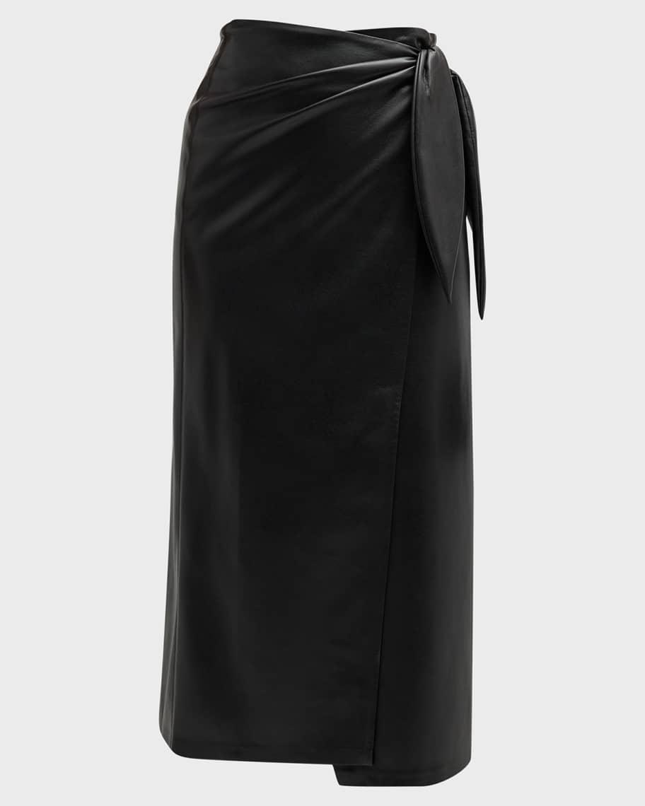 Amas Faux Leather Midi Skirt Product Image