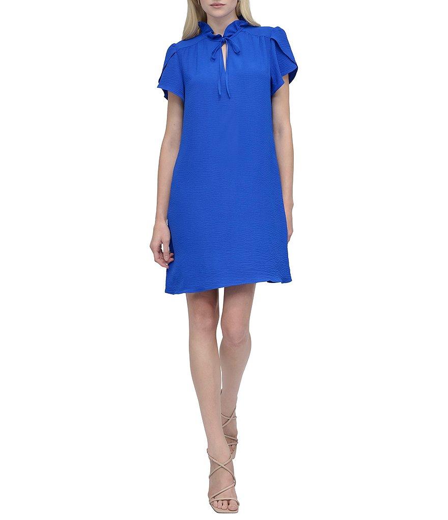 DKNY by Donna Karan Ruffle Neck Washer Shift Dress Product Image