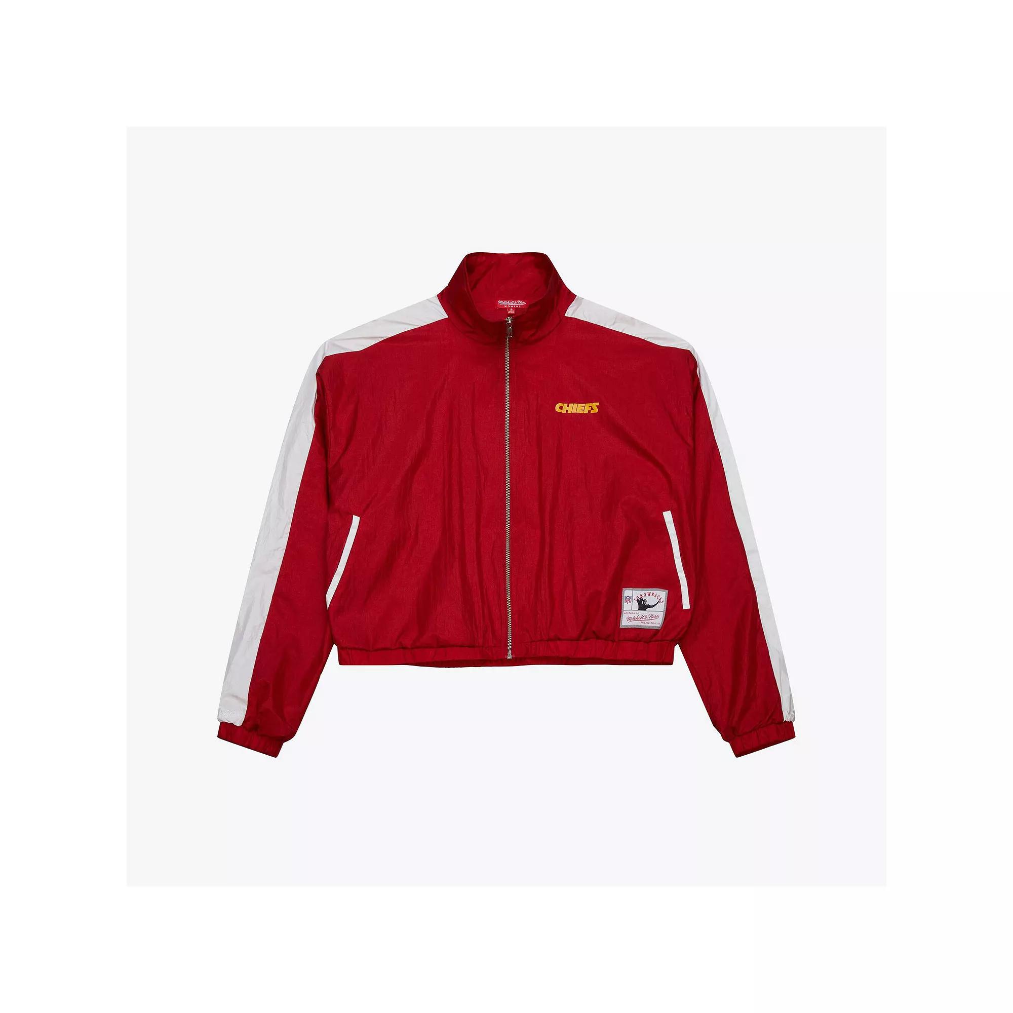 Women's Mitchell & Ness Red Kansas City Chiefs Nylon Cropped Full-Zip Jacket,  Product Image