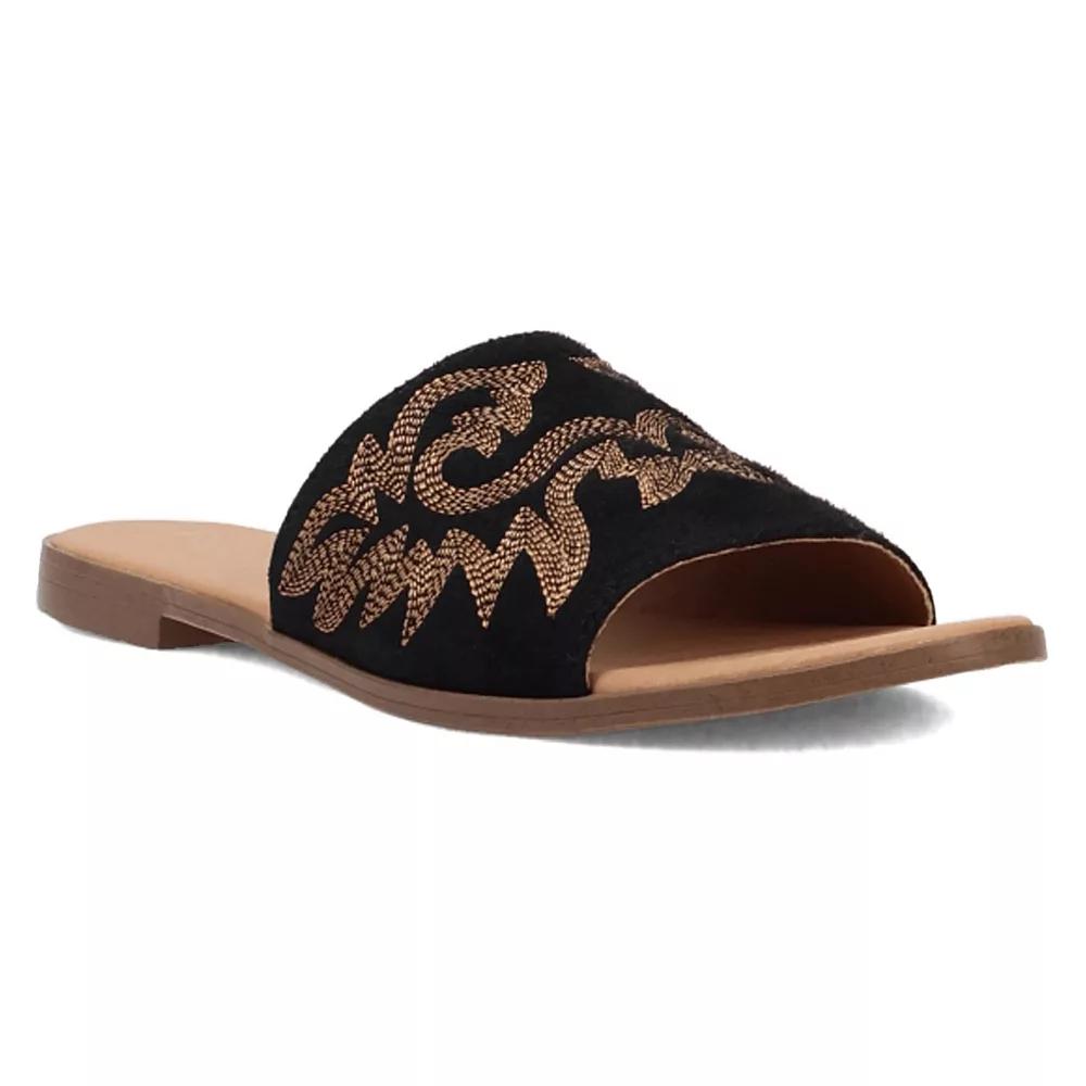 Dingo Lasso Women's Suede Sandals, Size: 10, Black Product Image