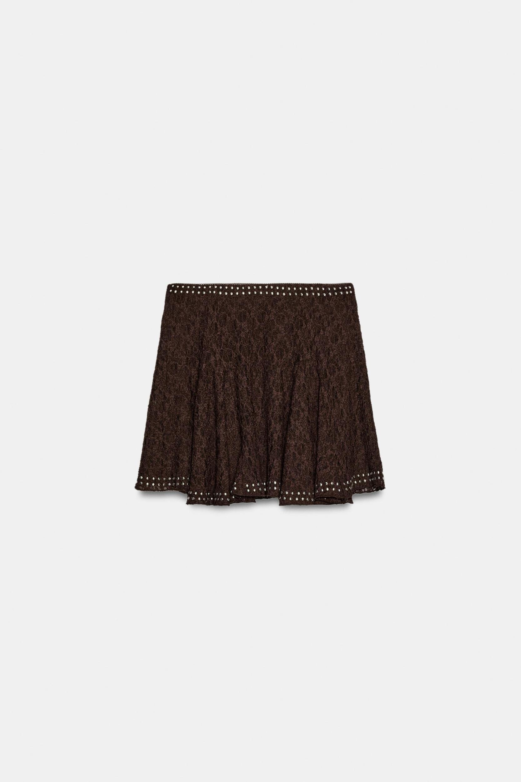 STUDDED LACE SKIRT Product Image
