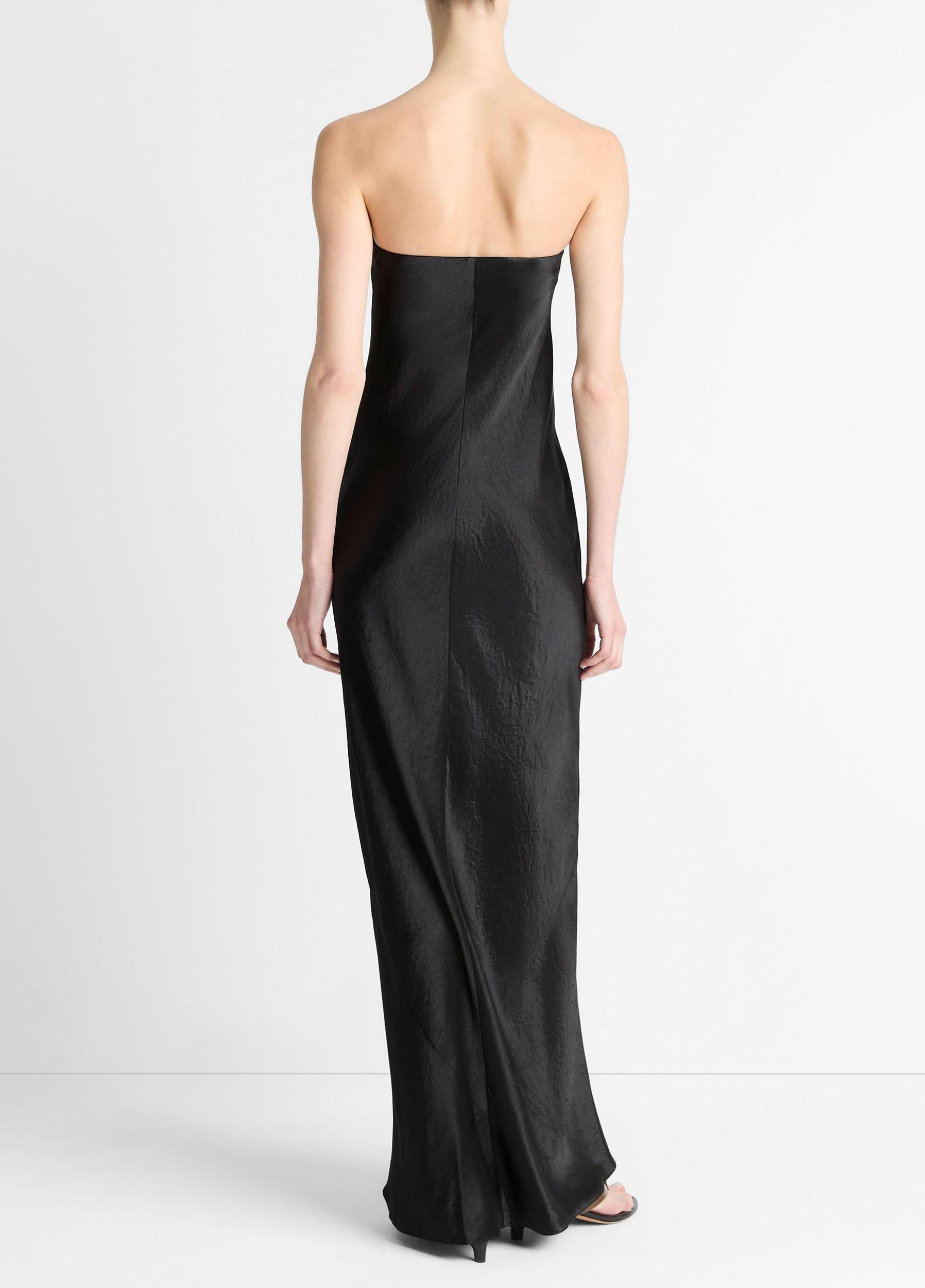 Satin Strapless Maxi Dress Product Image