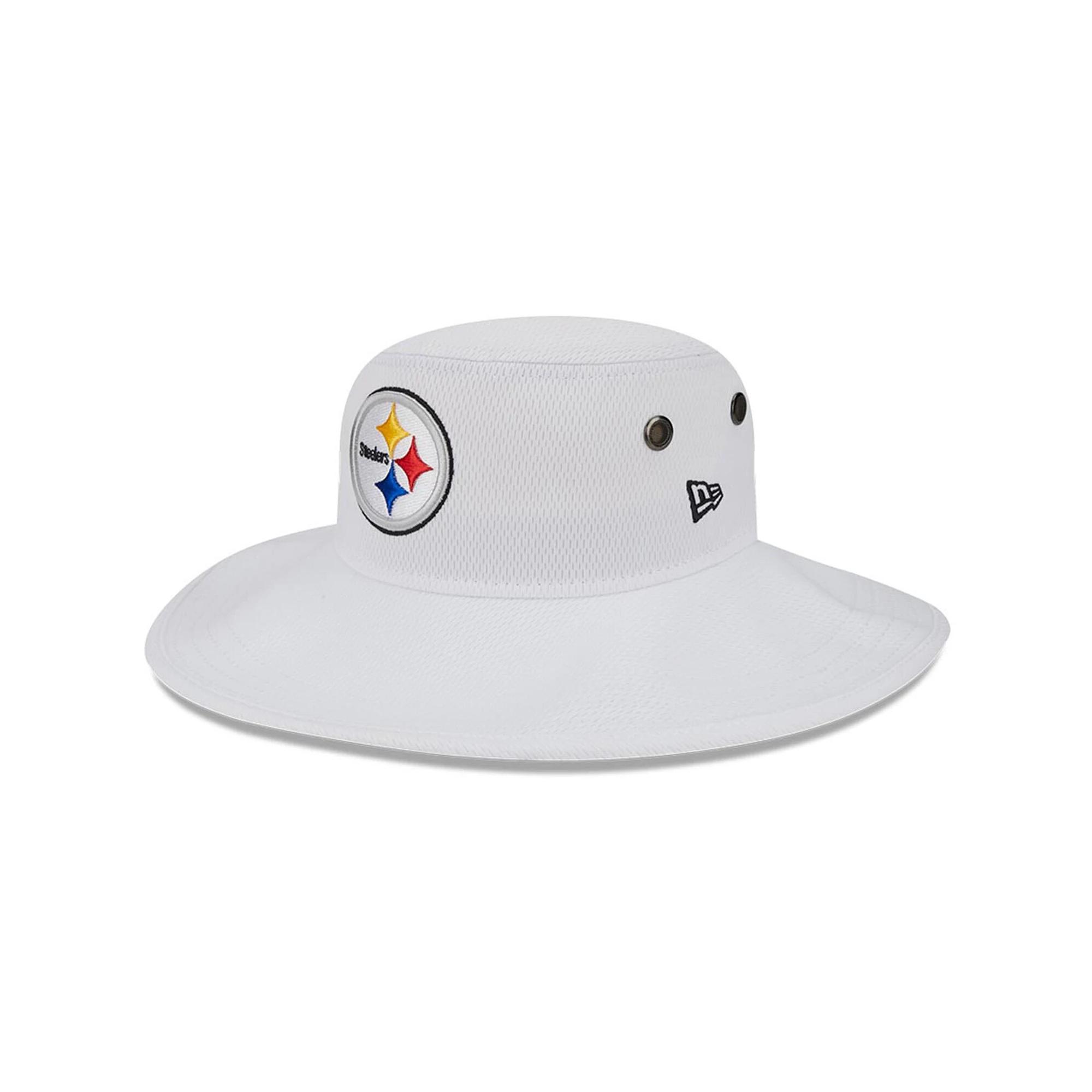 Men's New Era White Pittsburgh Steelers 2023 NFL Training Camp Panama Bucket Hat Product Image