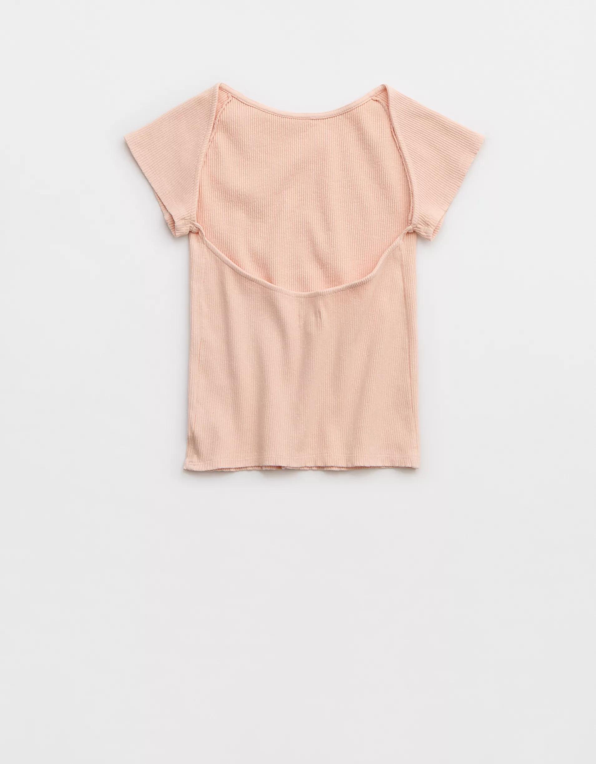 Aerie Ribbed Open Back T-Shirt Product Image