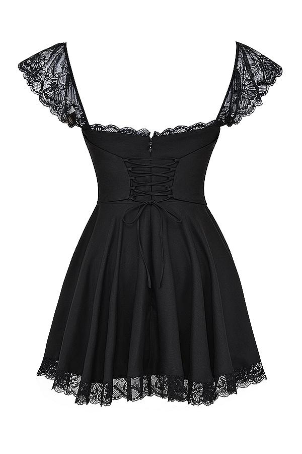 Kaia  black a-line mini dress Product Image