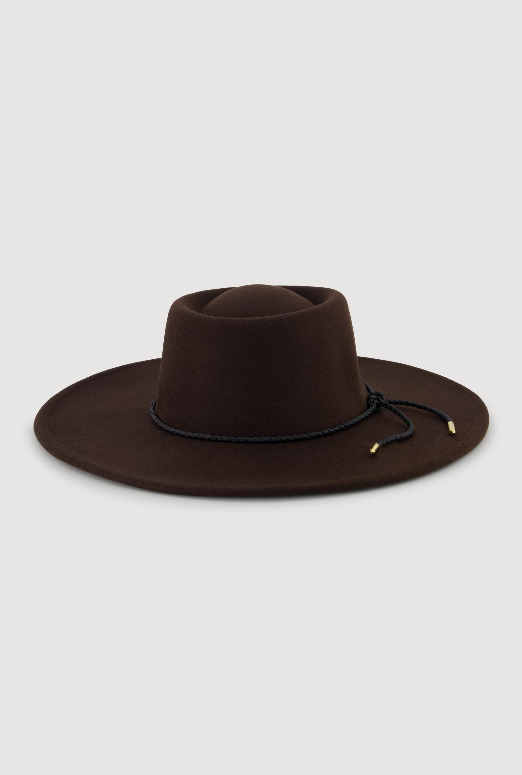 Faux Suede Braided Cord Detail Panama Hat Female Product Image