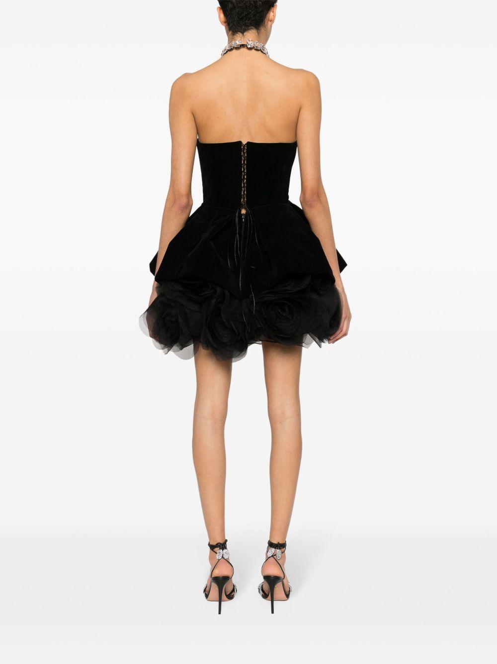 strapless velvet mini dress Product Image
