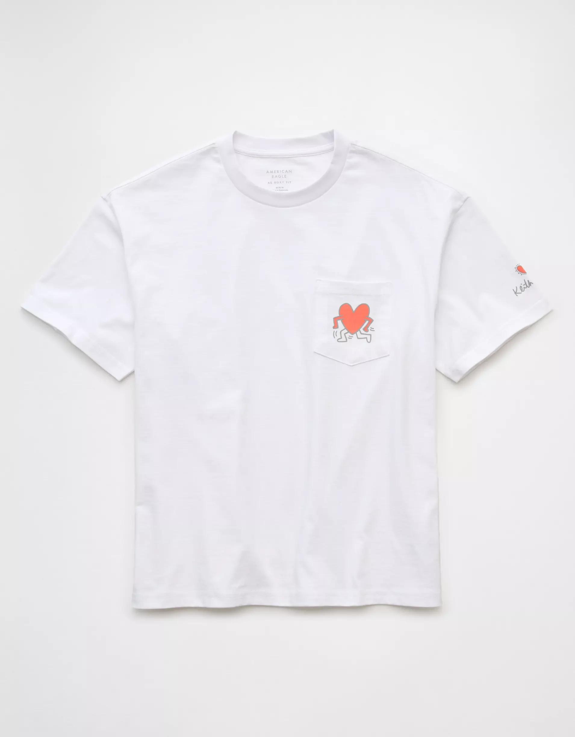 AE Boxy Keith Haring Graphic T-Shirt Product Image