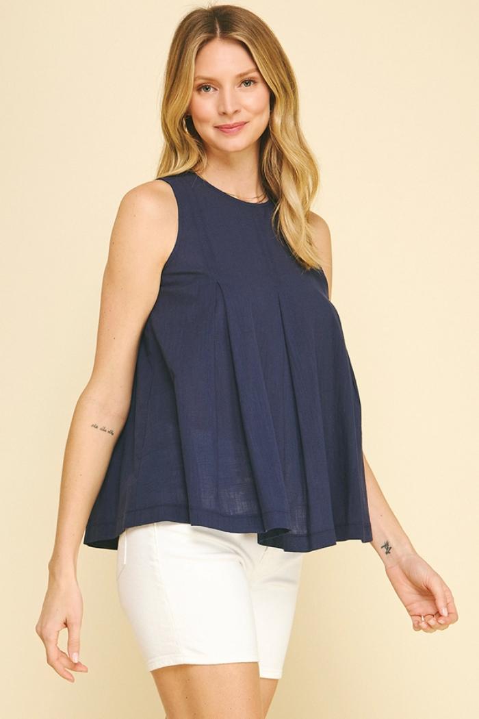Luna Sleeveless Tuck Detailed Top Product Image